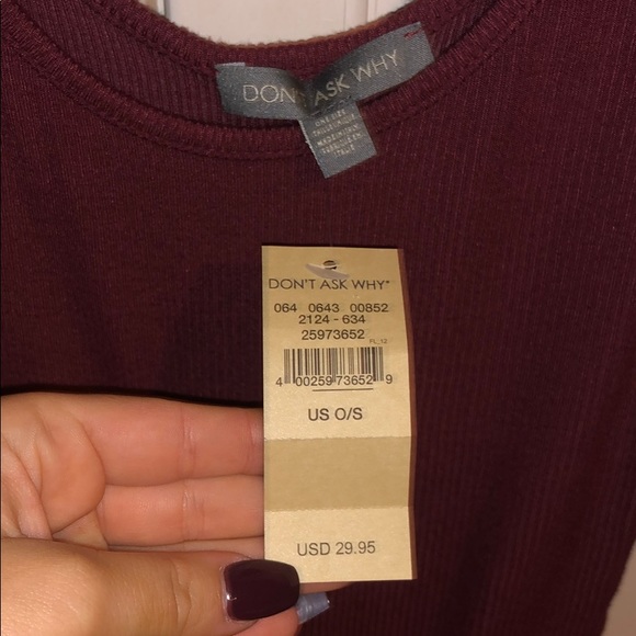 NEW: maroon body suit size/ O/S - Picture 5 of 6